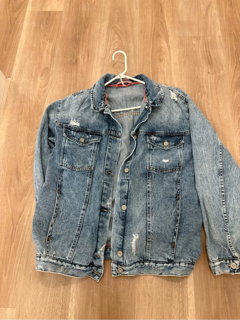 Free People Distressed Denim Jean Jacket *Read*